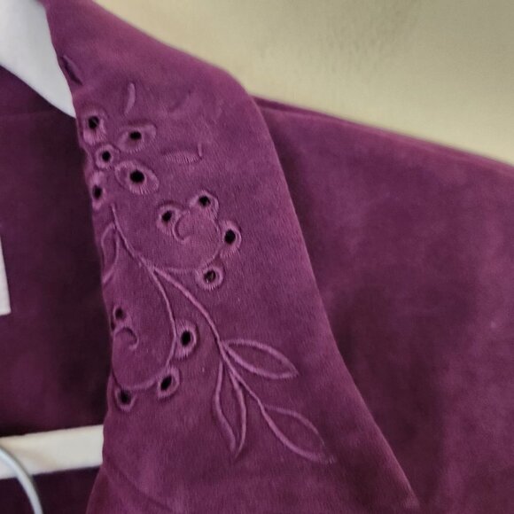 Studio 1 Petites Vintage Plum Micro Suede Pant Suit Size 10p - Picture 5 of 8